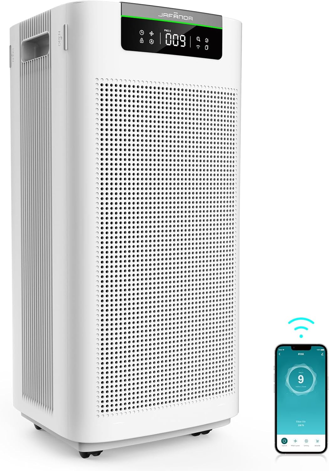 Jafanda JF888 air purifier for home large room 3800 sq ft white