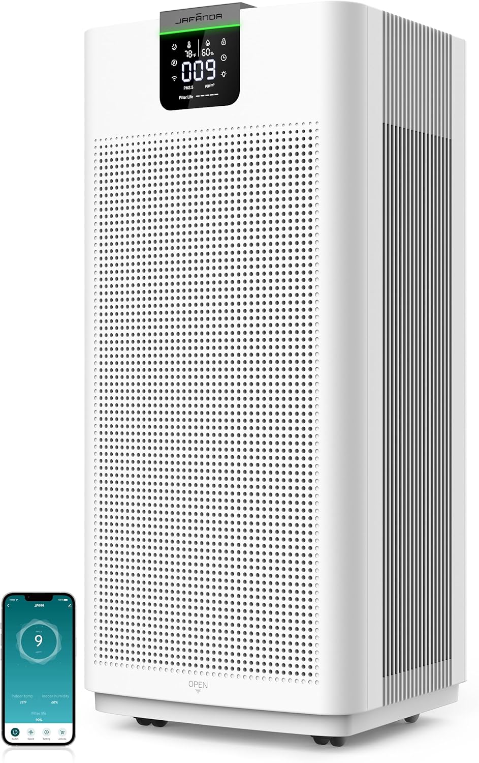 Jafanda JF999 air purifier for home office large room 4575 sq ft white