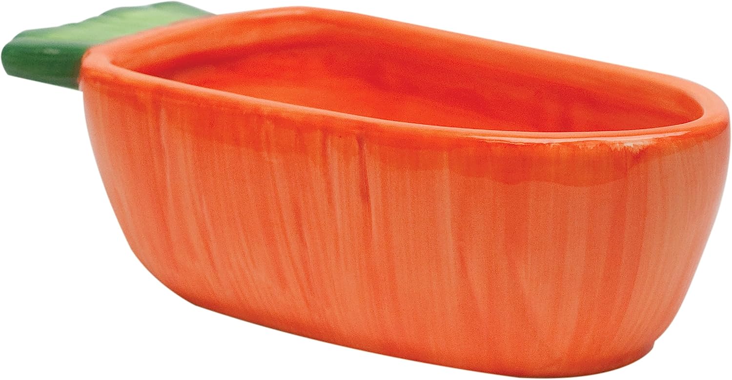 Kaytee Vege-T-Bowl carrot shaped ceramic bowl 7.5 inches Easter table decor candy dish