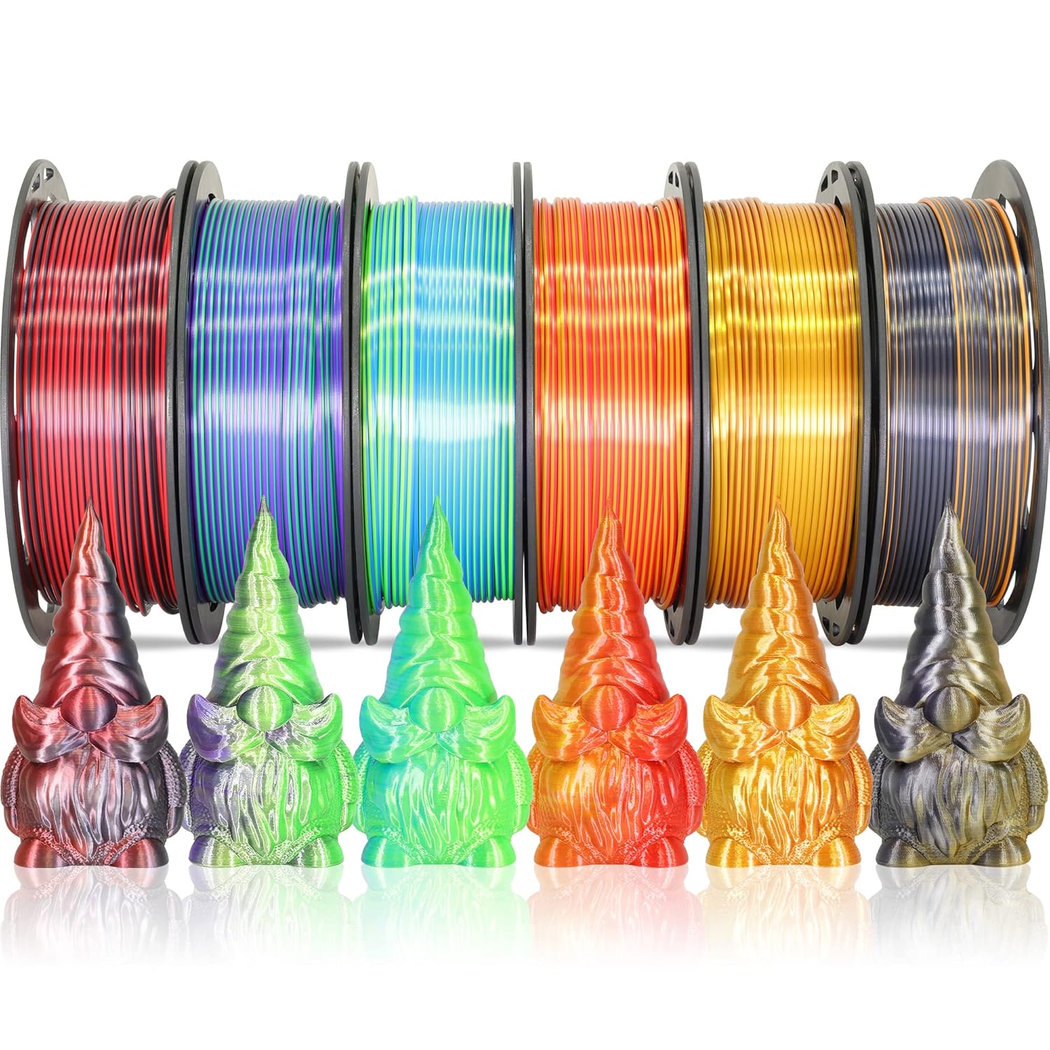 MIKA3D 6 Spools Bicolor Dual Color Bundle