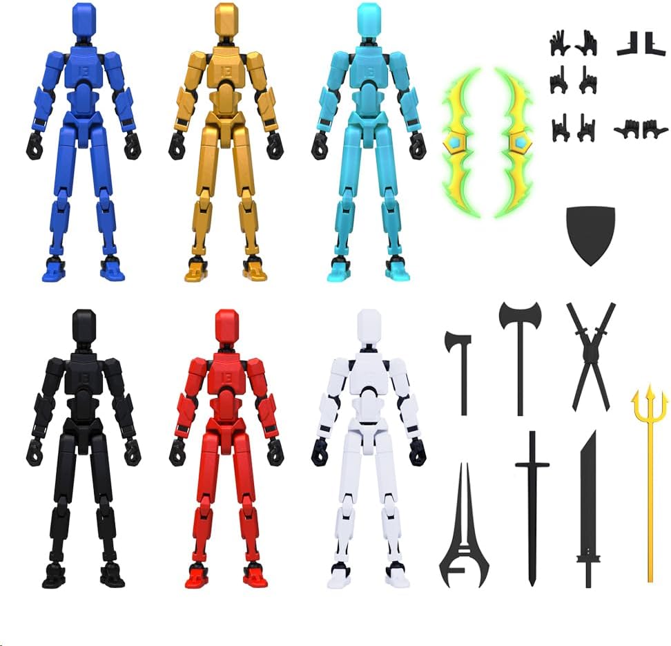 MerryXD 6-pack assembly completed T13 3D action figures Dummy Nova Titan multi-jointed movable toy