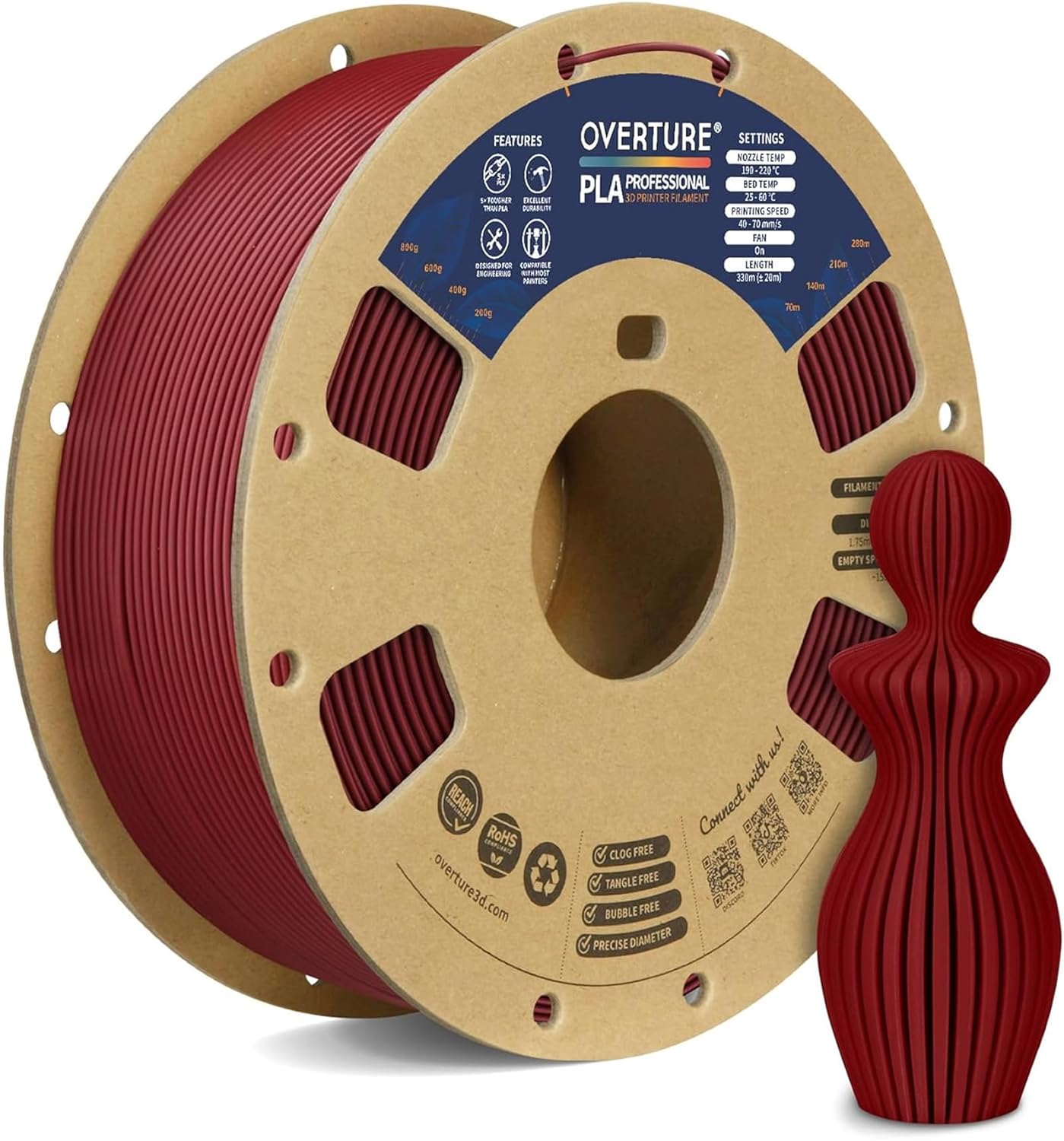 OVERTURE PLA Plus Filament 1.75mm