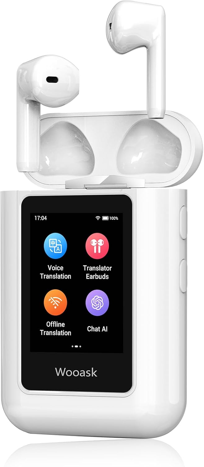Wooask A9 standalone translation earbuds with 4G SIM slot and no app required