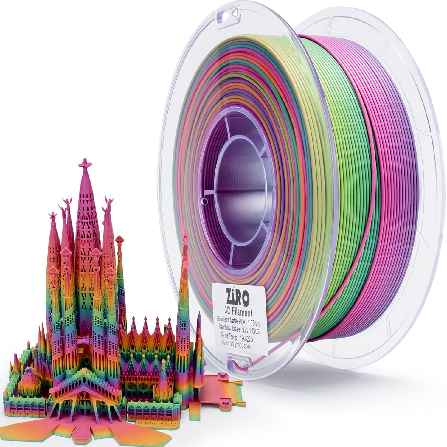 ZIRO Fast Color Changing Matte PLA Rainbow Blaze