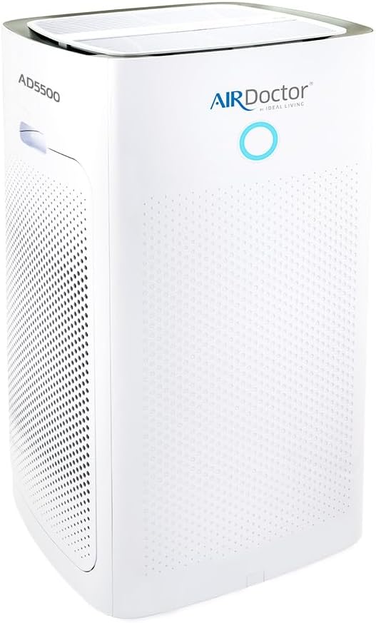 AirDoctor AD5500 HEPA Air Purifier on black background