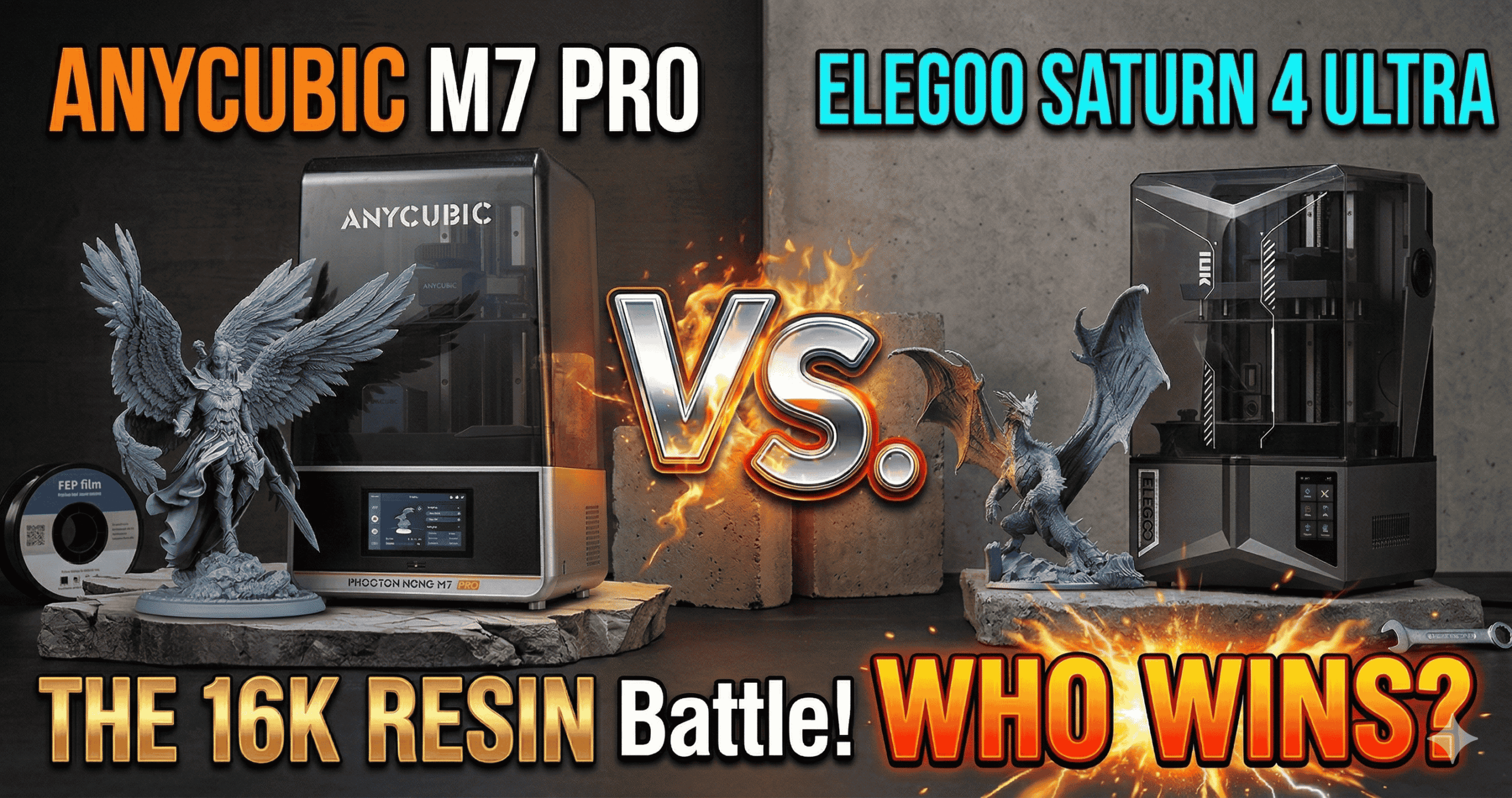 Anycubic Photon Mono M7 Pro vs Elegoo Saturn 4 Ultra — 16K Resin 3D Printer Showdown 2026