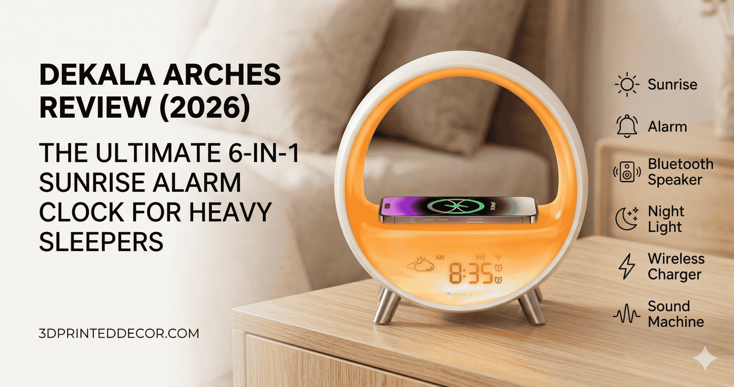 Dekala Arches Review 2026 The Ultimate 6-in-1 Sunrise Alarm Clock for Heavy Sleepers
