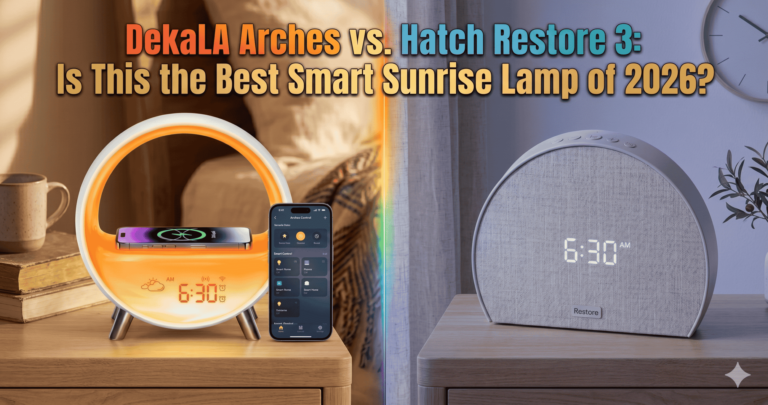 Hatch Restore 3 vs Dekala Arches Sunrise Alarm Clock 2026 Comparison