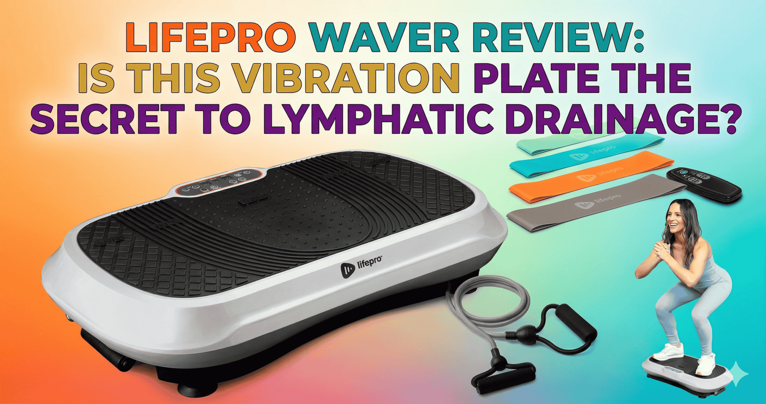 Lifepro Waver Vibration Plate Exercise Machine — white color on black background