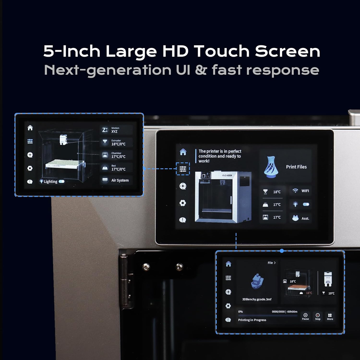QIDI Max4 5-inch HD touchscreen interface