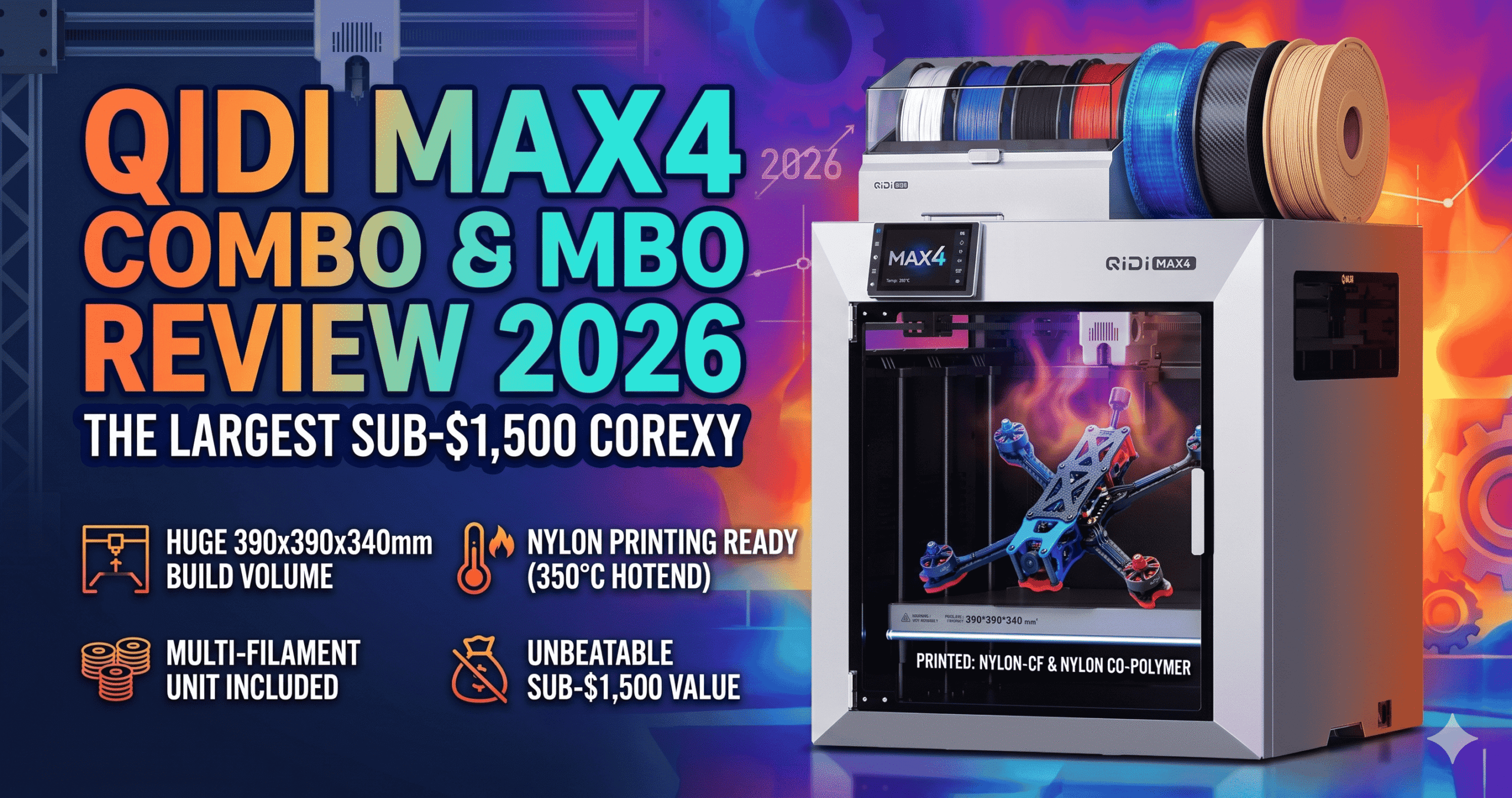 QIDI Max4 Combo 3D Printer — full unit with QIDI Box installed