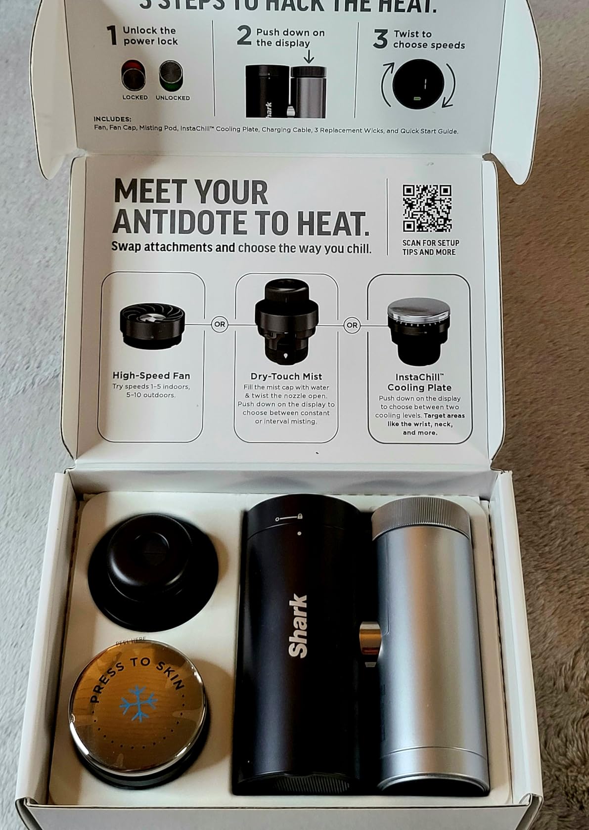 Shark ChillPill unboxing — all included components and accessories
