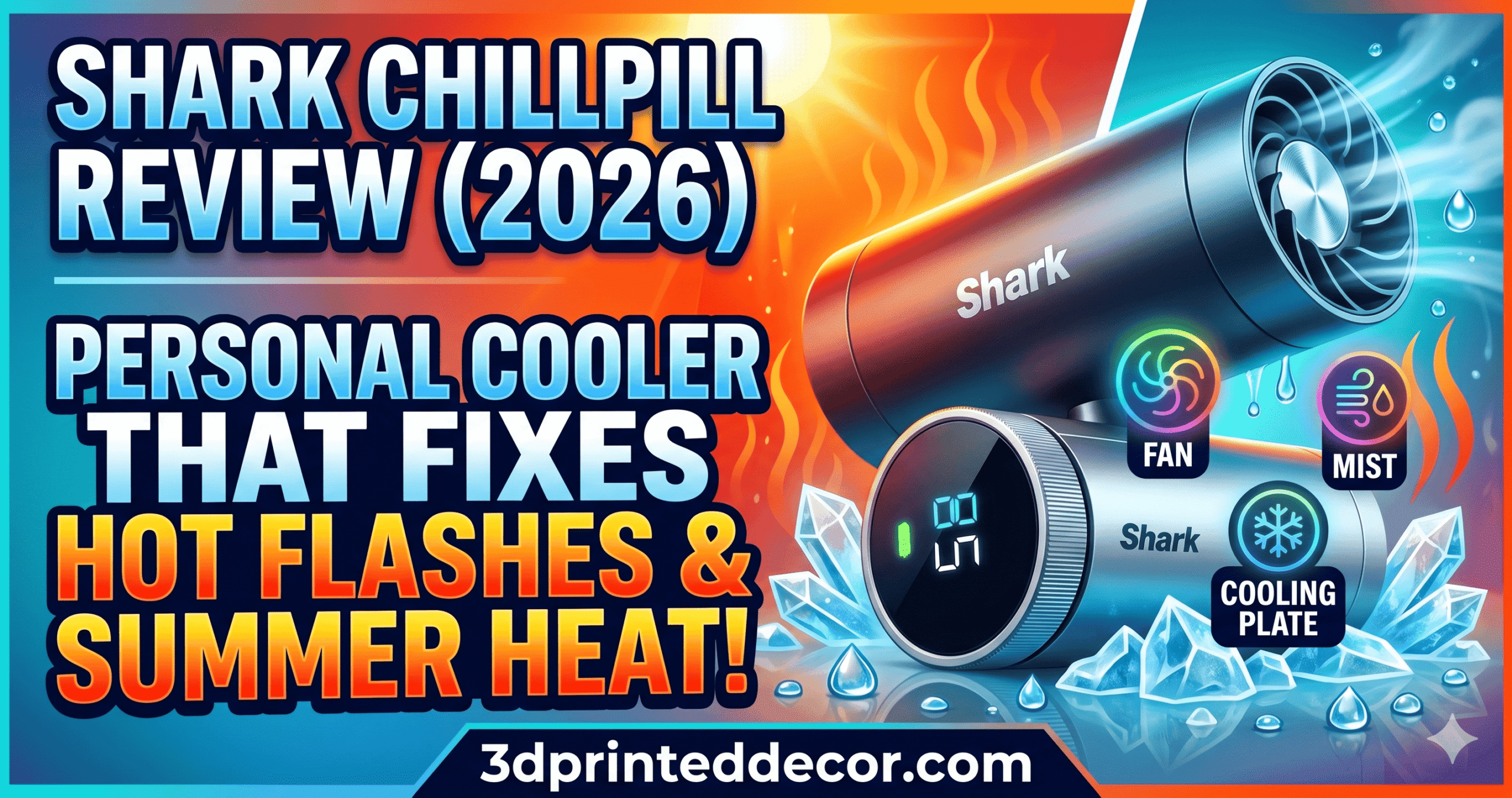 Shark ChillPill 3-in-1 personal cooling system with fan, mist, and InstaChill plate