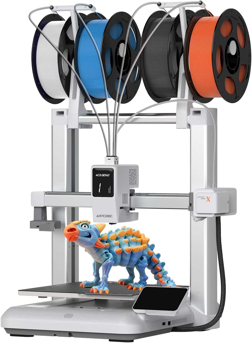 Anycubic Kobra X native 4-color multicolor 3D printer with top-mount spool holder