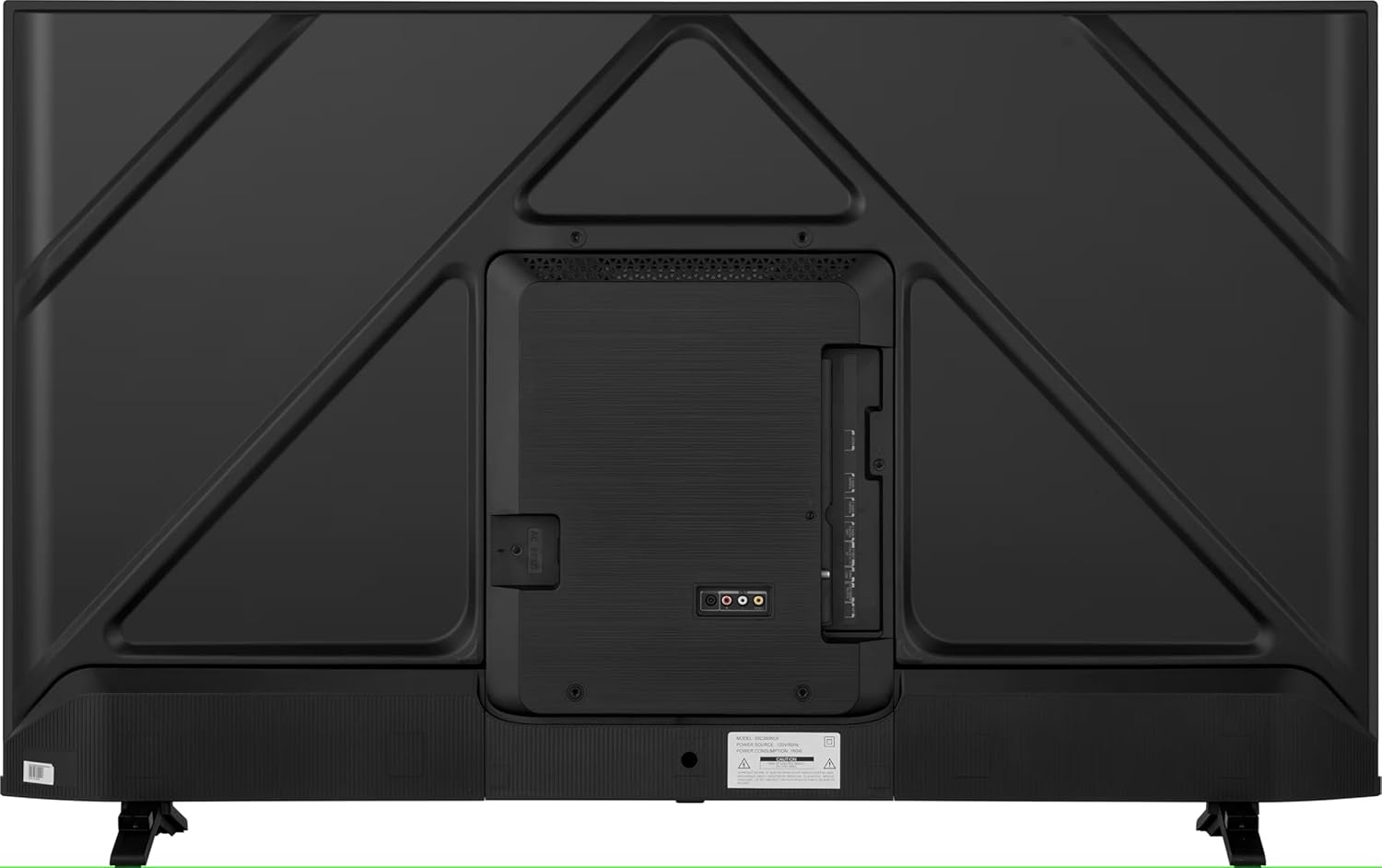Back panel of the Toshiba 75C350NU showing HDMI ports, USB connections, and port layout