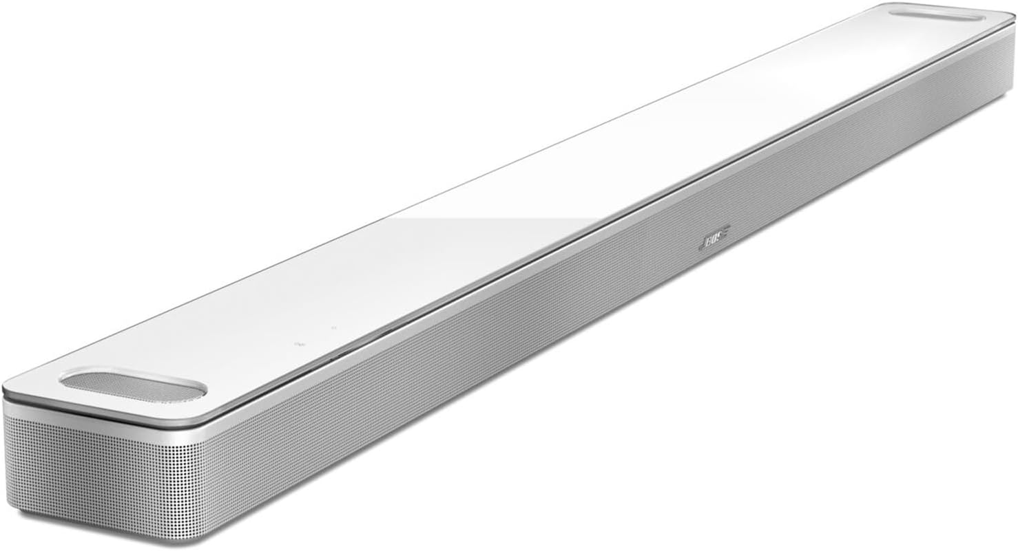 Bose Smart Ultra Dolby Atmos Soundbar in black finish showing upward-firing speaker housing