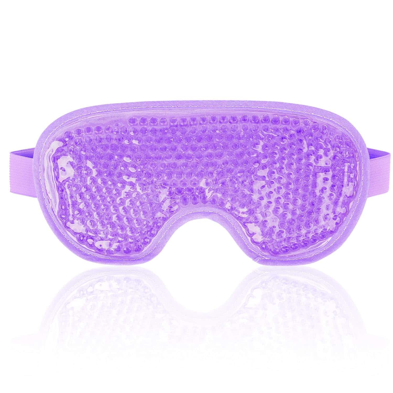 NEWGO purple cooling gel eye mask with soft plush backing