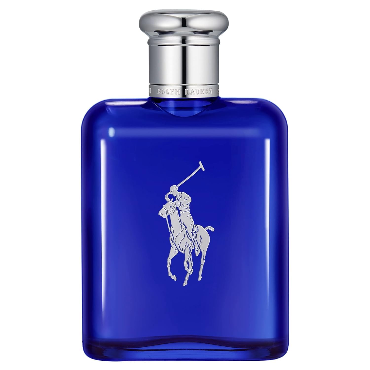 Ralph Lauren Polo Blue eau de toilette bottle in blue glass