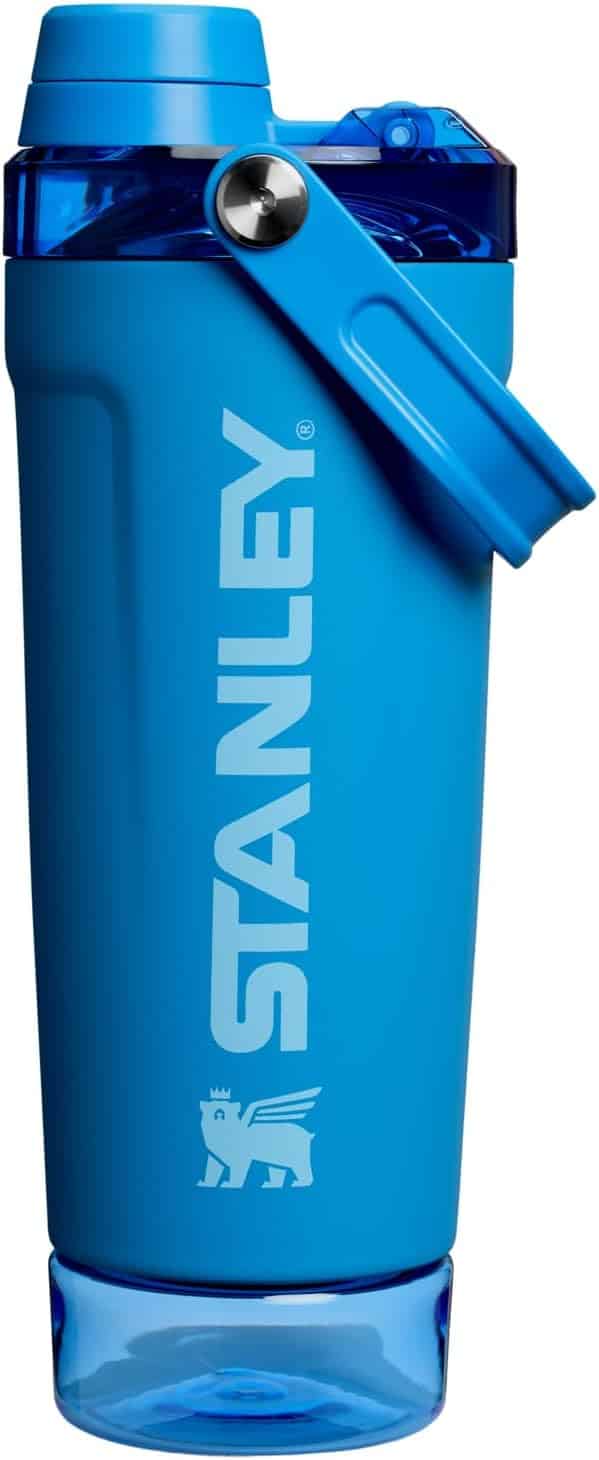 Stanley Vitalize insulated shaker bottle in azure blue with twist-on lid