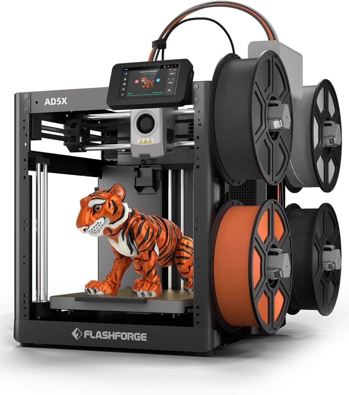 FLASHFORGE AD5X 3D printer with direct drive extruder and compact CoreXY frame