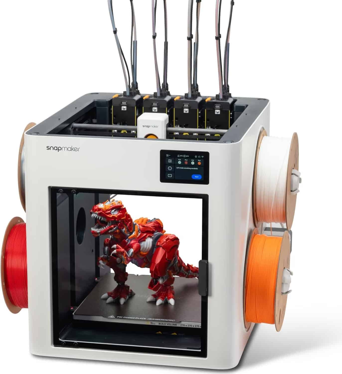 Snapmaker U1 four-toolhead 3D printer with automatic tool changer for multi-color printing