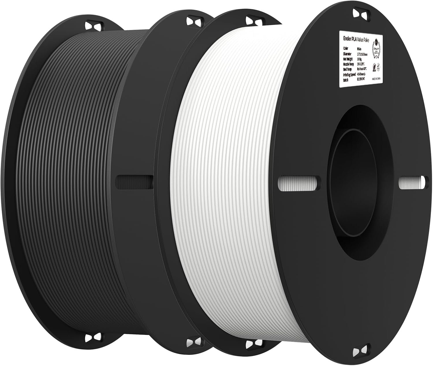Creality PLA Filament, Black & White, 2-Pack (2KG)