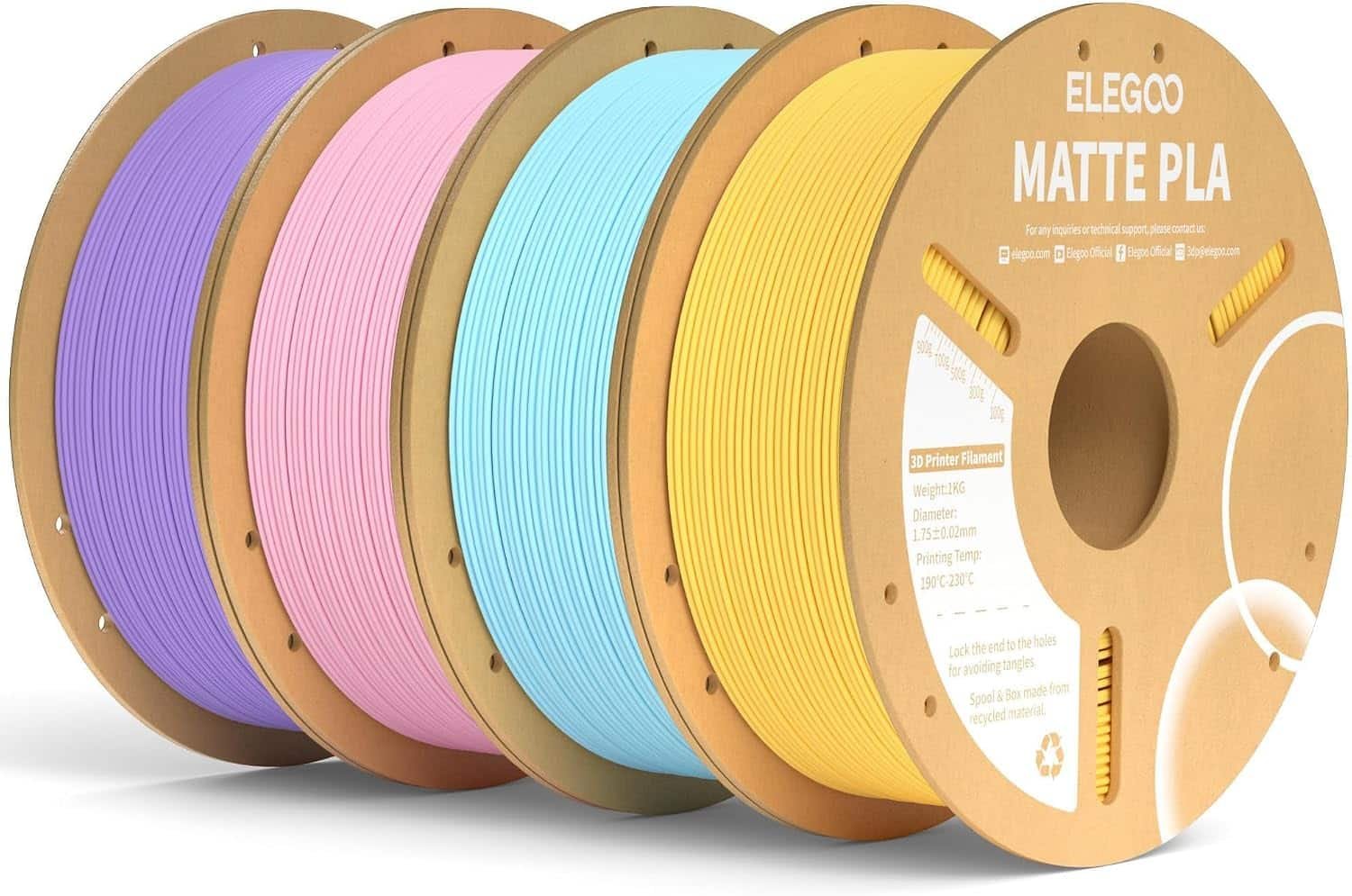 ELEGOO Matte PLA Bundle, 4KG, 4 Colors